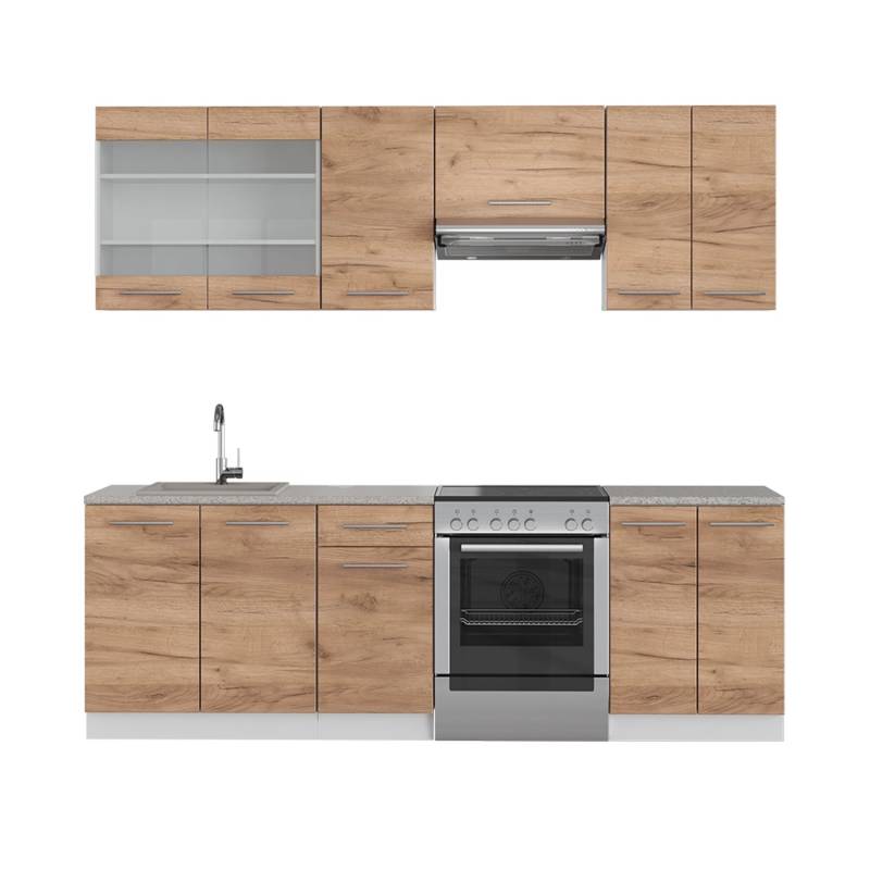 Vicco Fame-Line Küchenzeile Goldkraft Eiche/Weiß 240 cm ohne Arbeitsplatte Vicco Fame-Line Küchenzeile Goldkraft Eiche/Weiß 240 cm ohne Arbeitsplatte von Vicco
