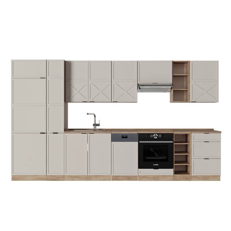 Vicco Fame-Line Küchenzeile GrauBeige/Goldkraft Eiche 355 cm AP Eiche Vicco Fame-Line Küchenzeile GrauBeige/Goldkraft Eiche 355 cm AP Eiche von Vicco