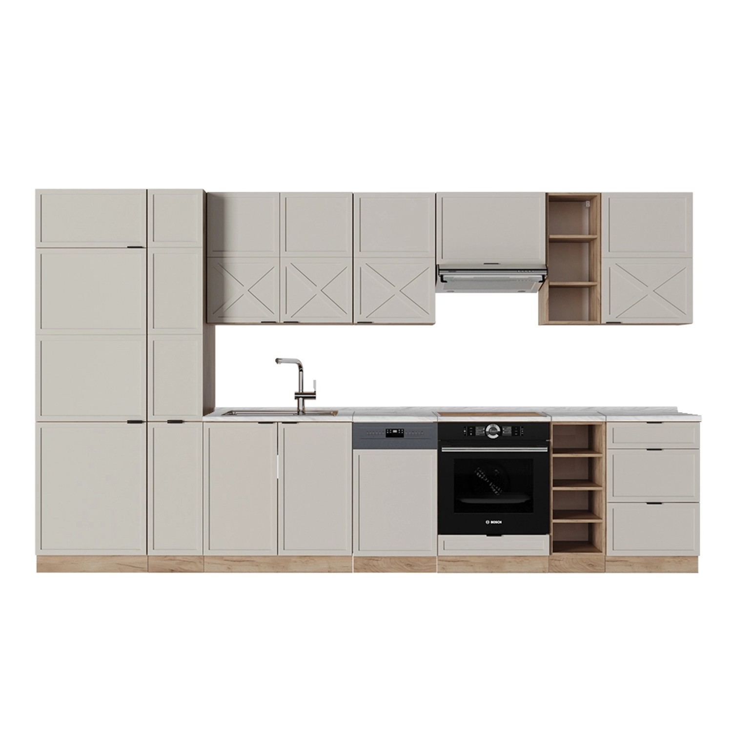 Vicco Fame-Line Küchenzeile GrauBeige/Goldkraft Eiche 355 cm AP Marmor Vicco Fame-Line Küchenzeile GrauBeige/Goldkraft Eiche 355 cm AP Marmor von Vicco