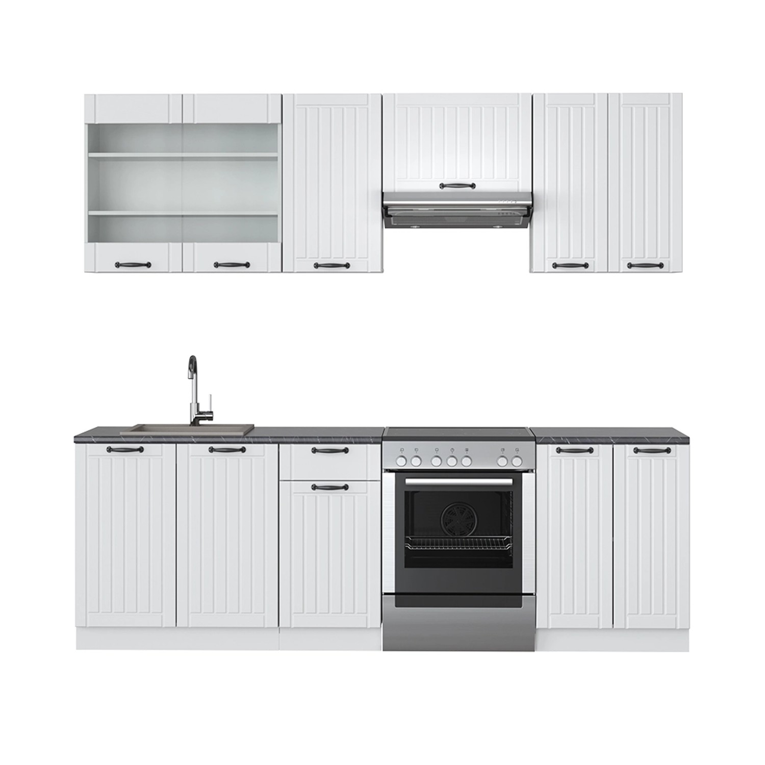 Vicco Fame-Line Küchenzeile Weiß Landhaus/Weiß 240 cm ohne Arbeitsplatte Vicco Fame-Line Küchenzeile Weiß Landhaus/Weiß 240 cm ohne Arbeitsplatte von Vicco