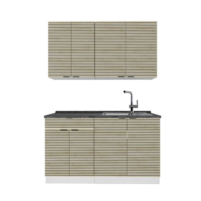 Vicco Fame-Line Singleküche Eiche Paneel/Weiß 140 cm AP Anthrazit Vicco Fame-Line Singleküche Eiche Paneel/Weiß 140 cm AP Anthrazit von Vicco