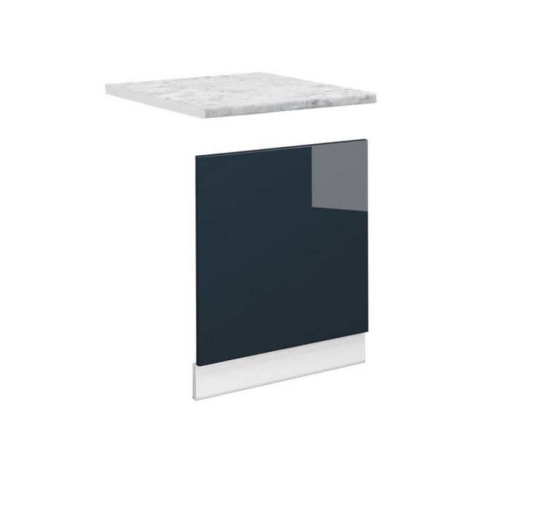 Vicco Frontblende Fame-Line, Dunkelblau Hochglanz/Anthrazit, 60 cm, AP Marmor von Vicco