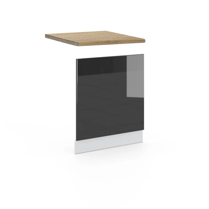 Vicco Frontblende Fame-Line Geschirrspüler Fronttür Anthrazit Hochglanz/Weiß 60 cm AP Eiche von Vicco