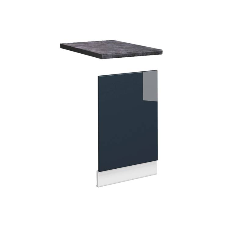 Vicco Frontblende Fame-Line Geschirrspüler Fronttür Dunkelblau Hochglanz 45 cm AP Anthrazit mit Weiß Korpus von Vicco