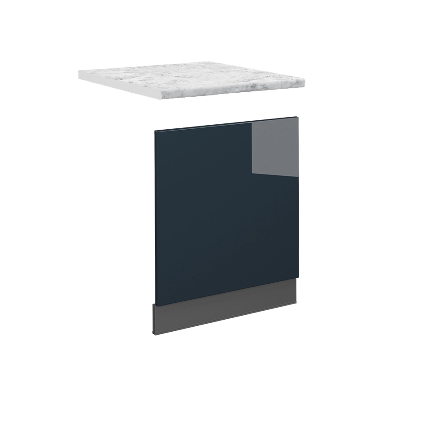 Vicco Frontblende Fame-Line Geschirrspüler Fronttür Dunkelblau Hochglanz 60 cm AP Marmor mit Anthrazit Korpus Vicco Frontblende Fame-Line Geschirrspüler Fronttür Dunkelblau Hochglanz 60 cm AP Marmor mit Anthrazit Korpus von Vicco