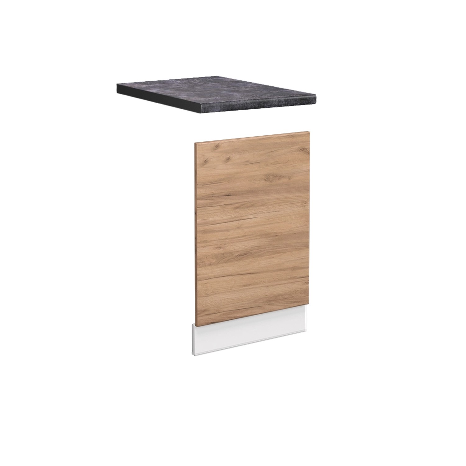Vicco Frontblende Fame-Line Geschirrspüler Fronttür Goldkraft Eiche/Weiß 45 cm AP Anthrazit von Vicco