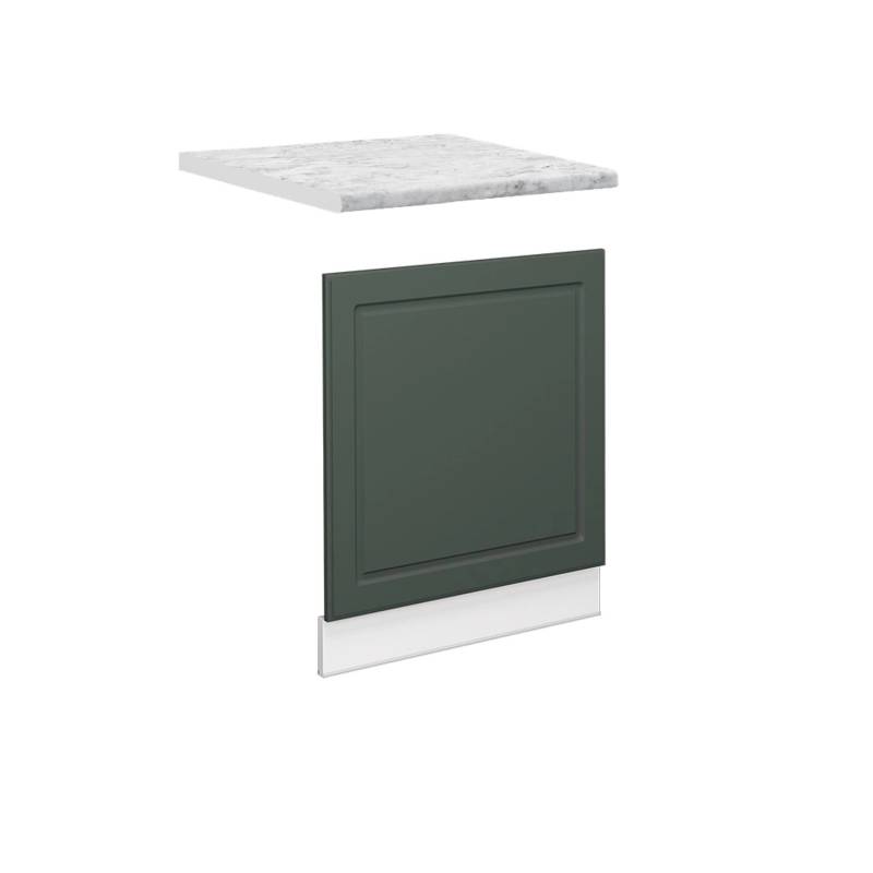 Vicco Frontblende Fame-Line Geschirrspüler Fronttür Grün-Gold Landhaus/Weiß 60 cm AP Marmor von Vicco