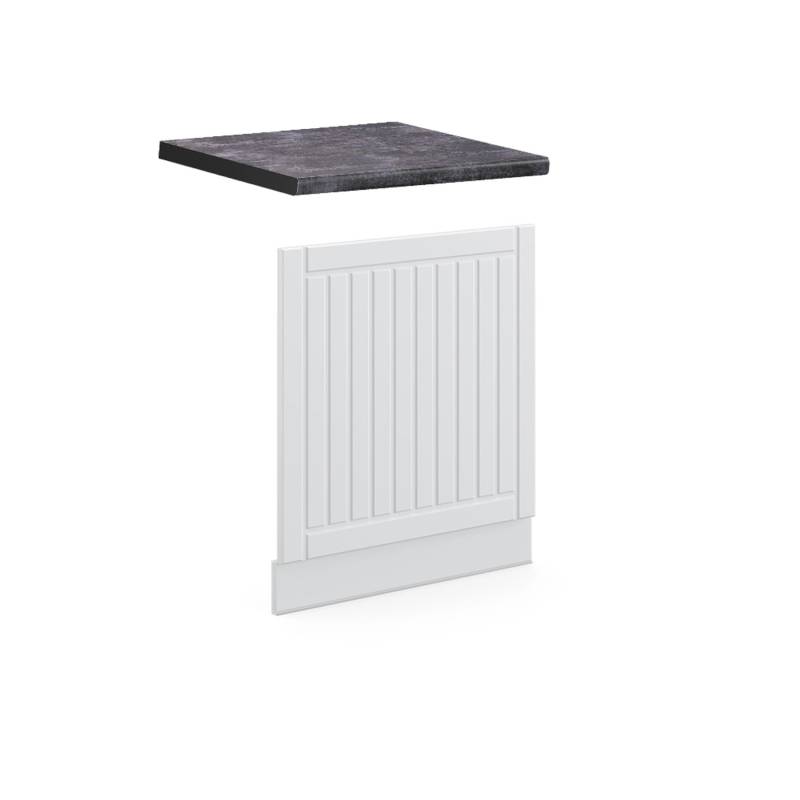 Vicco Frontblende Fame-Line Geschirrspüler Fronttür Weiß Landhaus/Weiß 60 cm AP Anthrazit von Vicco