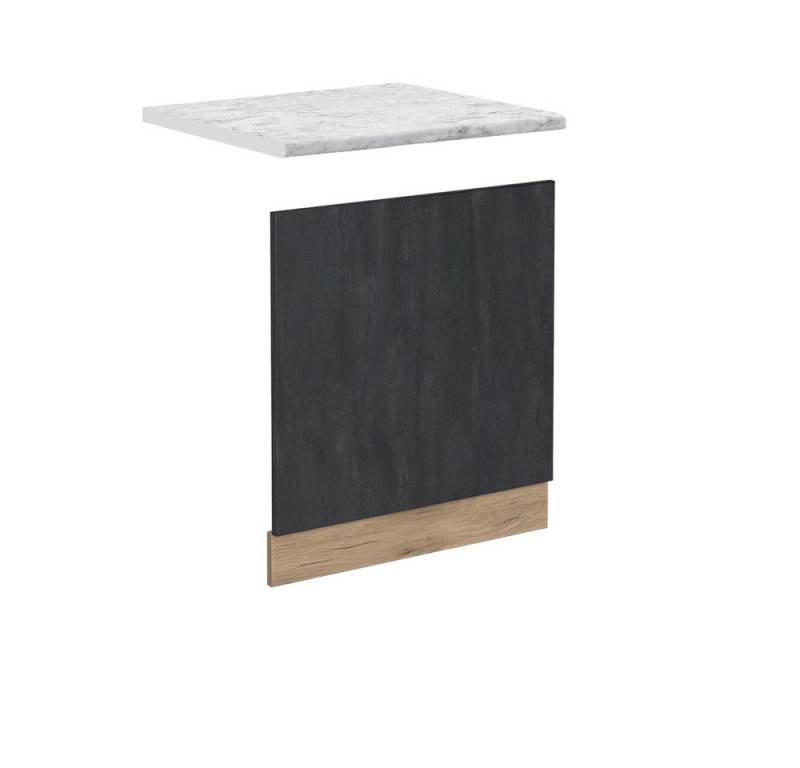 Vicco Frontblende R-Line, Schwarz Beton/Goldkraft Eiche, 60 cm AP Marmor von Vicco
