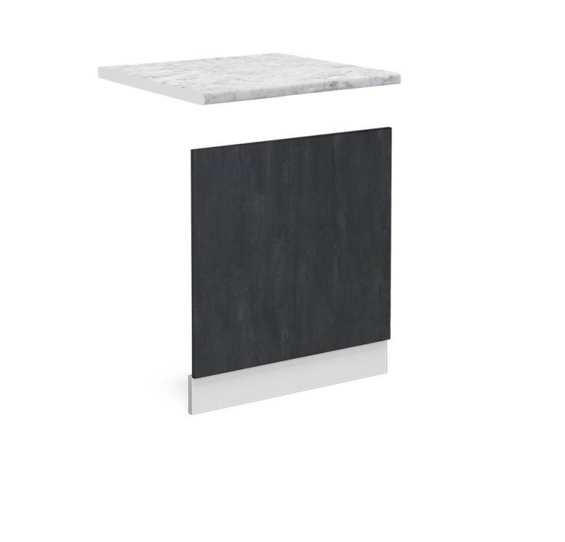 Vicco Frontblende R-Line, Schwarz Beton/Weiß, 60 cm AP Marmor von Vicco