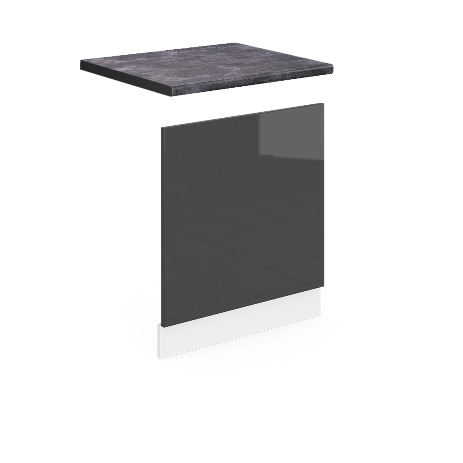 Vicco Frontblende R-Line Anthrazit Hochglanz/Weiß 60 cm AP Anthrazit von Vicco