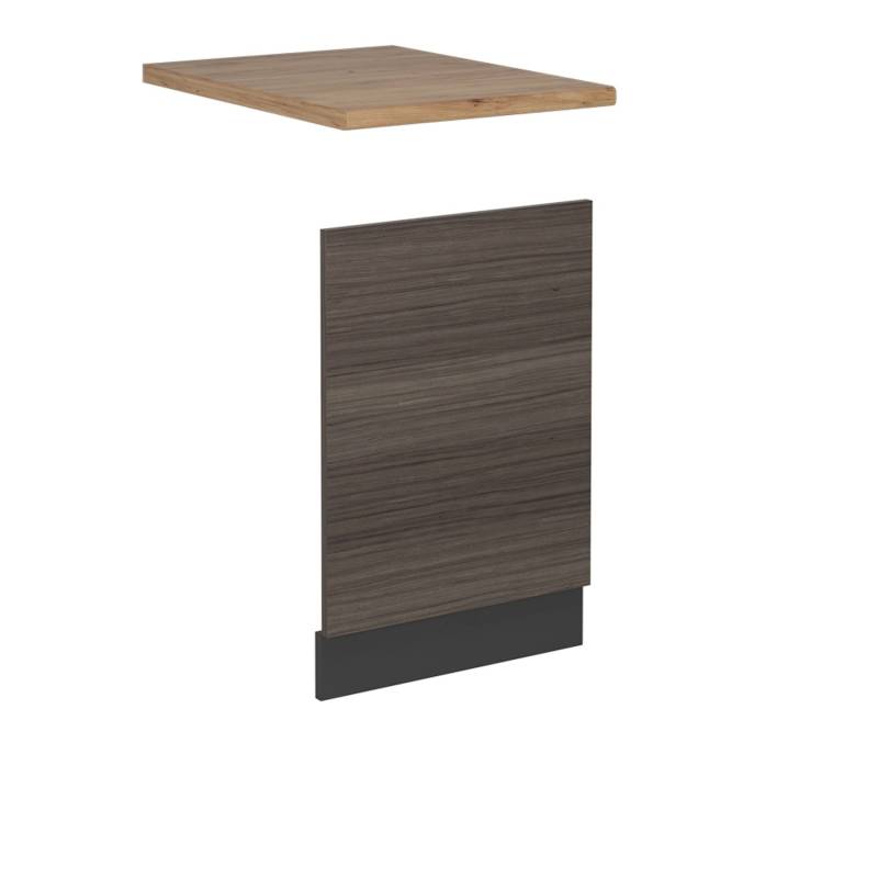 Vicco Frontblende R-Line Geschirrspüler Fronttür Edelgrau 45 cm AP Eiche von Vicco