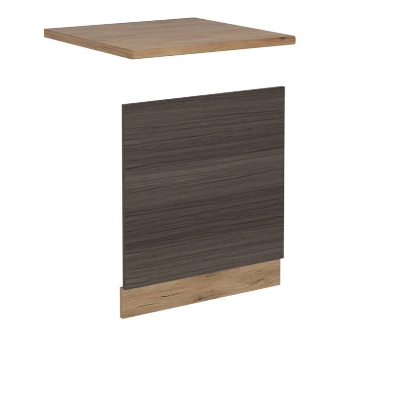 Vicco Frontblende R-Line Geschirrspüler Fronttür Edelgrau 60 cm AP Eiche von Vicco