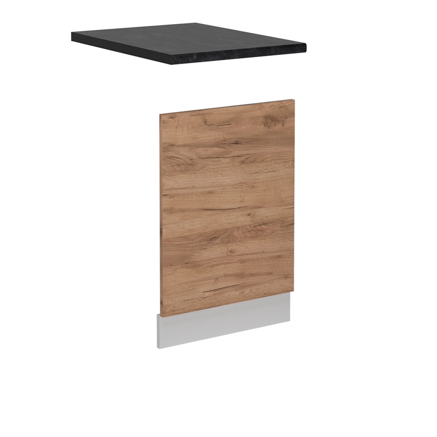 Vicco Frontblende R-Line Geschirrspüler Fronttür Goldkraft Eiche 45 cm AP Anthrazit von Vicco