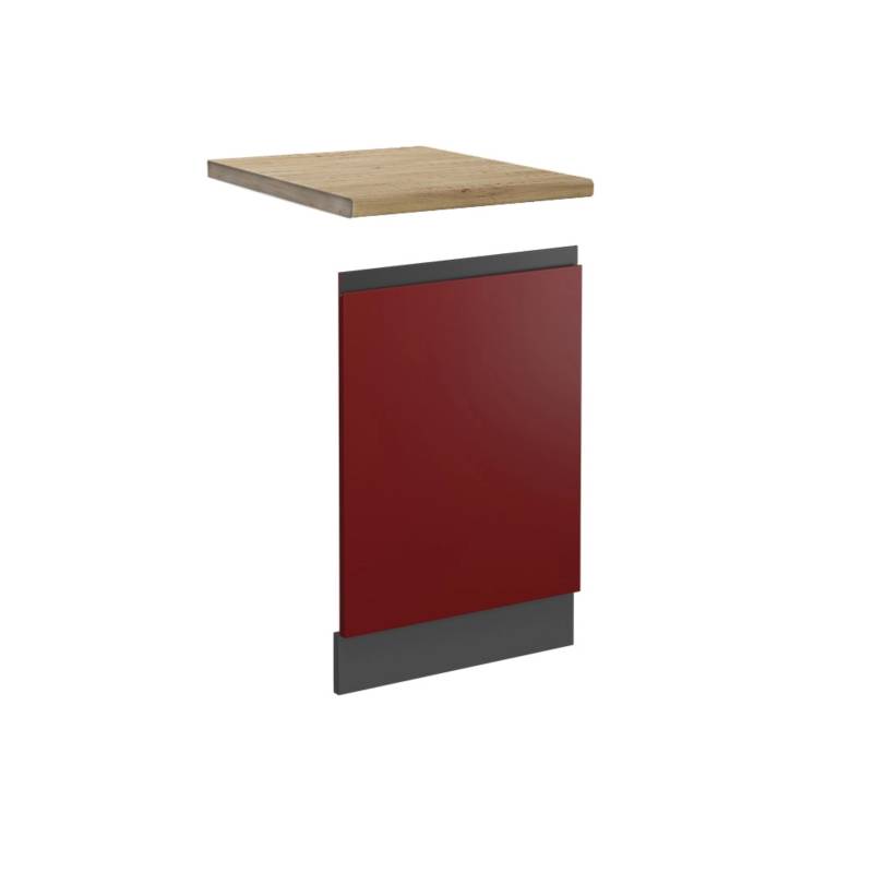 Vicco Frontblende R-Line Geschirrspüler Fronttür Rot/Anthrazit 45 cm AP Eiche von Vicco
