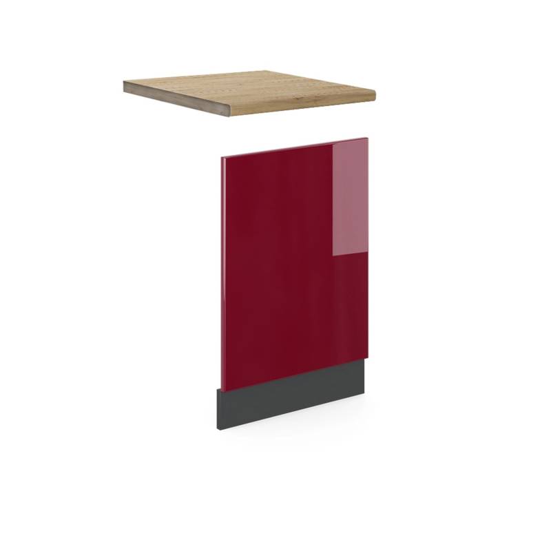 Vicco Frontblende R-Line Geschirrspüler Fronttür Rot/Anthrazit 45 cm AP Eiche von Vicco