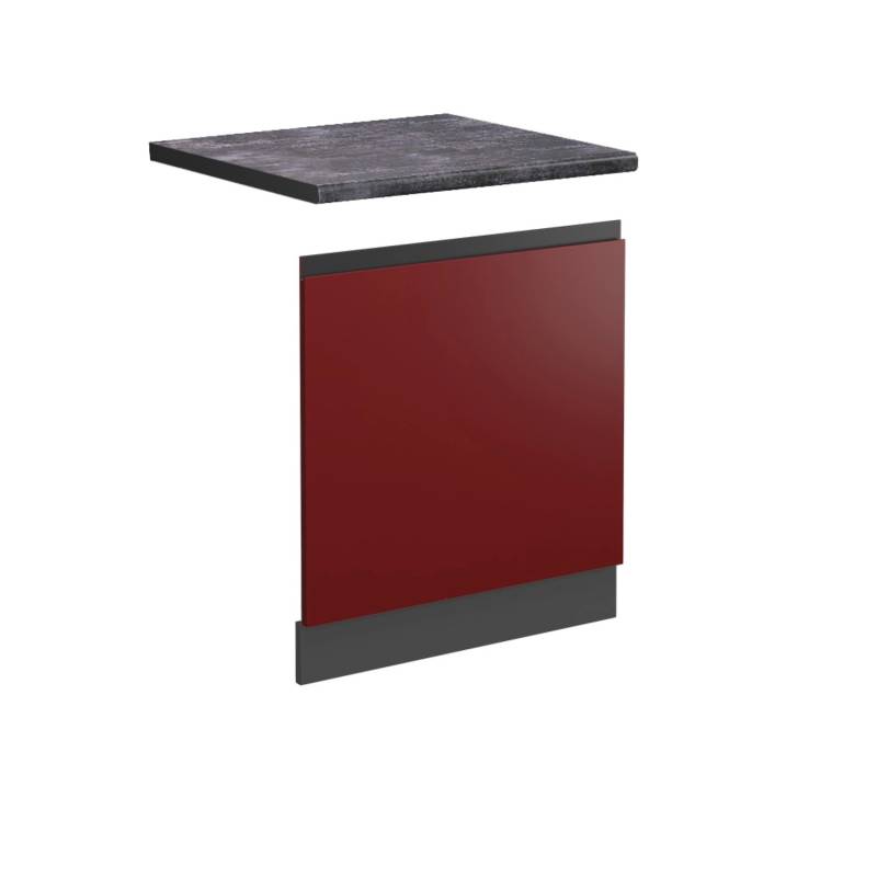 Vicco Frontblende R-Line Geschirrspüler Fronttür Rot/Anthrazit 60 cm AP Anthrazit mit Anthrazit Korpus von Vicco
