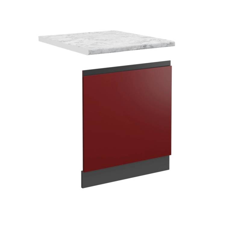 Vicco Frontblende R-Line Geschirrspüler Fronttür Rot/Anthrazit AP Marmor mit Anthrazit Korpus von Vicco