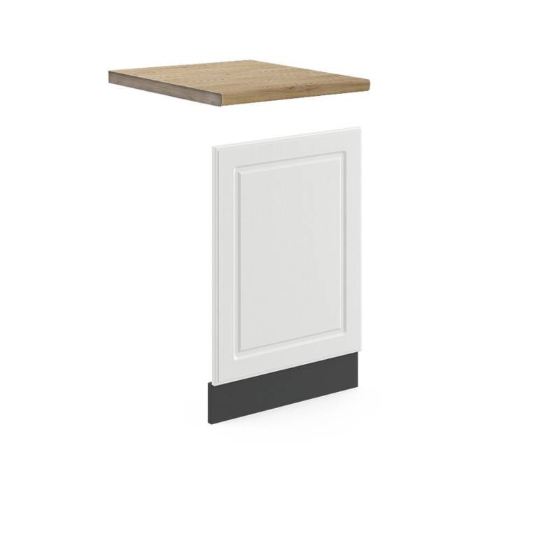 Vicco Frontblende R-Line Geschirrspüler Fronttür Weiß Landhaus/Anthrazit 45 cm AP Eiche von Vicco