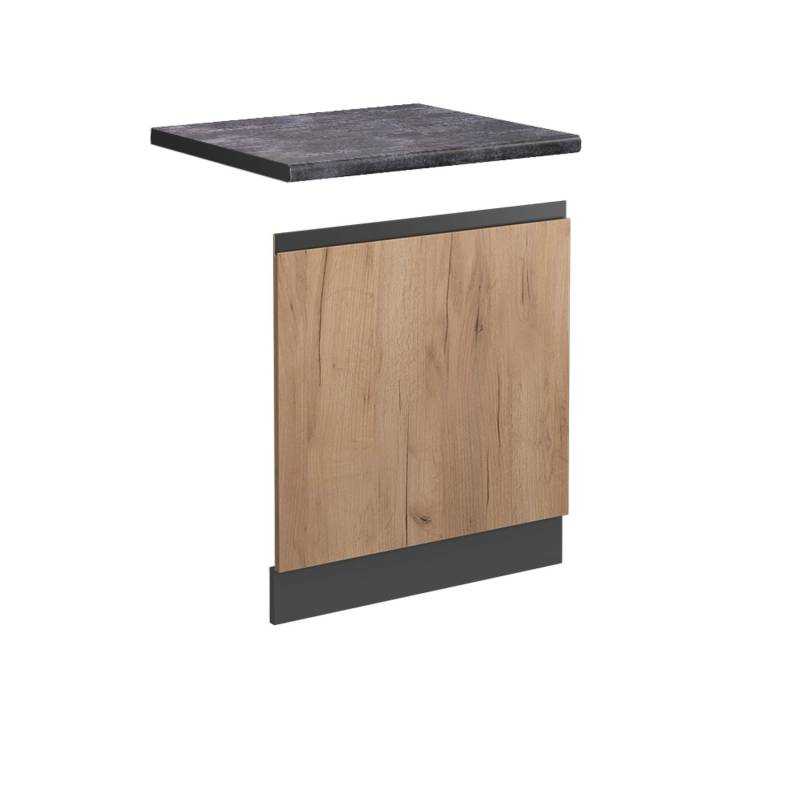 Vicco Frontblende R-Line Goldkraft Eiche/Anthrazit 60 cm AP Anthrazit mit Anthrazit Korpus von Vicco