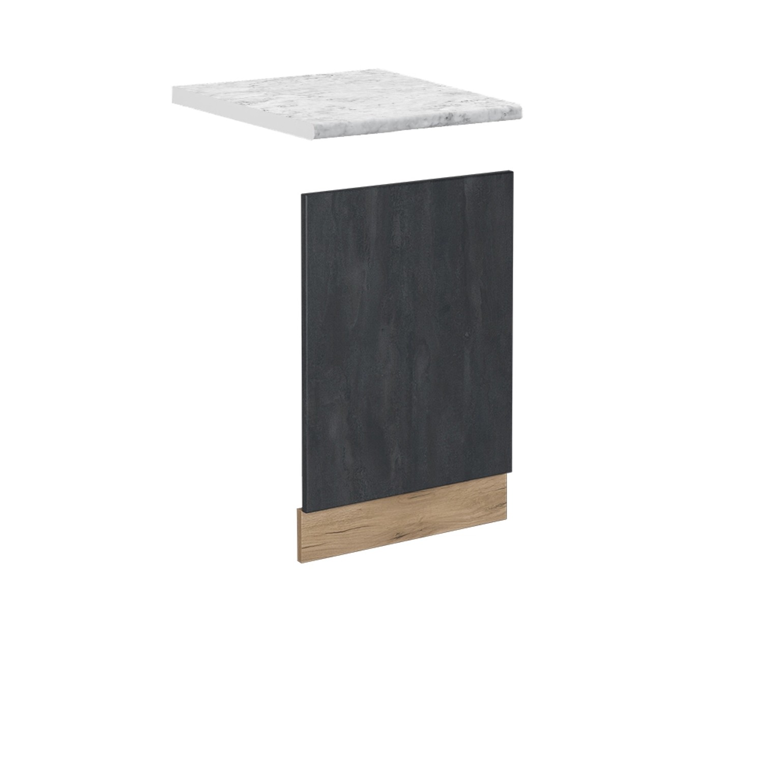 Vicco Frontblende R-Line Schwarz Beton/Goldkraft Eiche 45 cm AP Marmor von Vicco