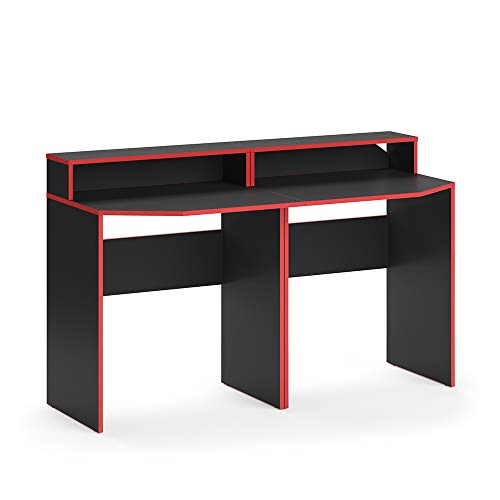 Vicco Gaming Tisch Kron, Rot/Schwarz, 140 x 60 cm von Vicco