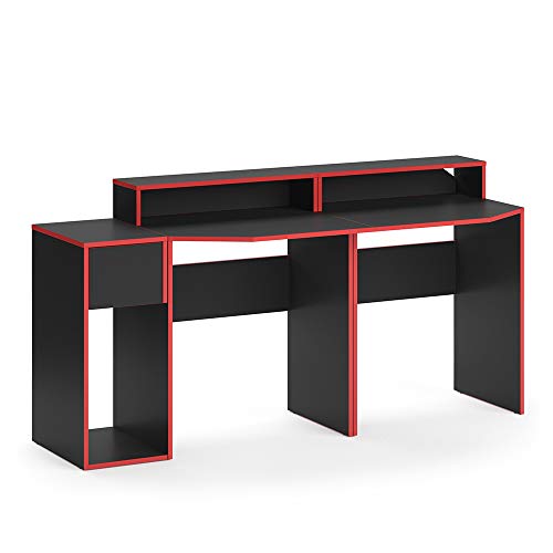 Vicco Gaming Tisch Kron, Rot/Schwarz, 170 x 60 cm von Vicco