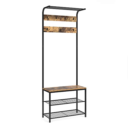 Vicco Garderobe Fyrk, Eiche rustikal/Schwarz, 70 x 190 cm von Vicco