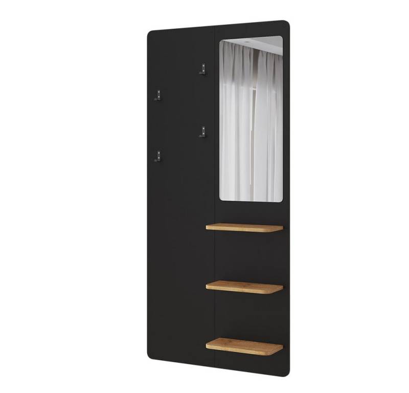 Vicco Garderobenschrank Jochen, Schwarz/Eiche, 70 x 150 cm mit Spiegel Vicco Garderobenschrank Jochen, Schwarz/Eiche, 70 x 150 cm mit Spiegel von Vicco