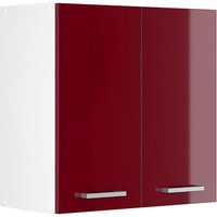 Hängeschrank R-Line 60 cm Weiß/Bordeaux-Rot Hochglanz modern Vicco von Vicco