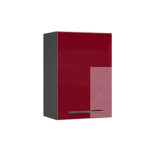 Vicco Hängeschrank Fame-Line, hängender Küchenschrank, Bordeaux Hochglanz/Anthrazit, 50 cm von Vicco