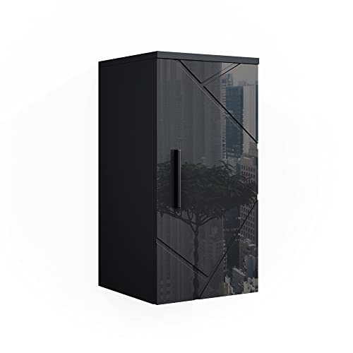 Vicco Badschrank Irma, Badezimmermöbel, Anthrazit Hochglanz, 30 x 59 cm von Vicco