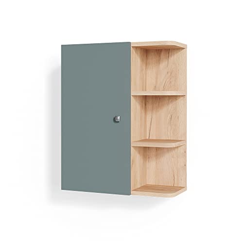 Vicco Badschrank Fynn, Grün/Goldkraft Eiche, 47.2 x 59.2 cm von Vicco