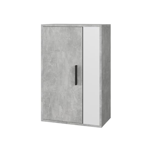 Vicco Hängeschrank Berno, Beton/Weiß, 50.1 x 78.4 cm mit 2 Fächern von Vicco