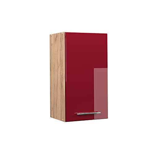 Vicco Hängeschrank Fame-Line, Bordeaux Hochglanz/Goldkraft Eiche, 40 cm von Vicco