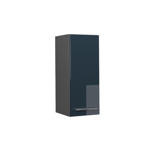 Vicco Hängeschrank Fame-Line, hängender Küchenschrank, Dunkelblau Hochglanz/Anthrazit, 30 cm von Vicco