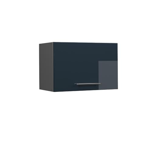 Vicco Hängeschrank Fame-Line, Dunkelblau Hochglanz/Anthrazit, 60 cm Flach von Vicco