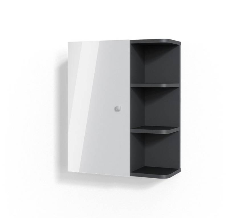 Vicco Hängeschrank Fynn, Weiß Hochglanz/Anthrazit, 47.2 x 59.2 cm von Vicco