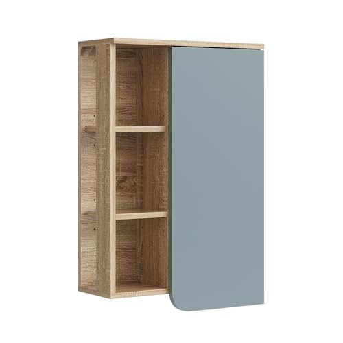 Vicco Badschrank Karen, Sonoma/Blau-Grau, 50 x 75 cm mit Tür und offenen Fächern Vicco Badschrank Karen, Sonoma/Blau-Grau, 50 x 75 cm mit Tür und offenen Fächern von Vicco