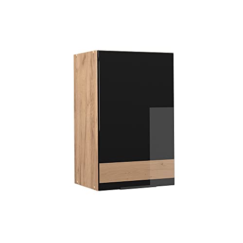 Vicco Hängeschrank Fame-Line, Schwarz-Eiche Hochglanz/Goldkraft Eiche, 45 cm von Vicco