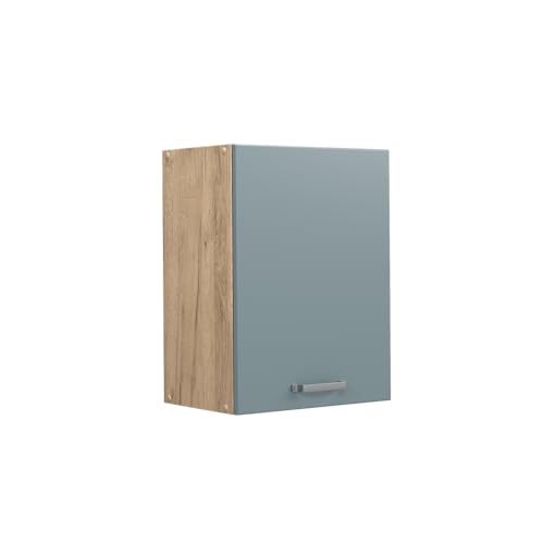 Vicco Hängeschrank R-Line, hängender Küchenschrank, Blau-Grau/Goldkraft Eiche, 45 cm von Vicco