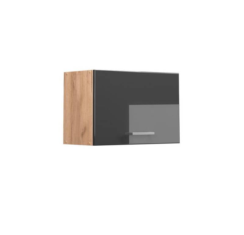 Vicco Hängeschrank R-Line, Anthrazit Hochglanz/Goldkraft Eiche, 60 cm Flach von Vicco