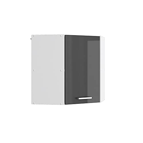 Vicco Hängeschrank R-Line, Anthrazit Hochglanz/Weiß, 57 cm Eckhängeschrank mit Tür Vicco Hängeschrank R-Line, Anthrazit Hochglanz/Weiß, 57 cm Eckhängeschrank mit Tür von Vicco