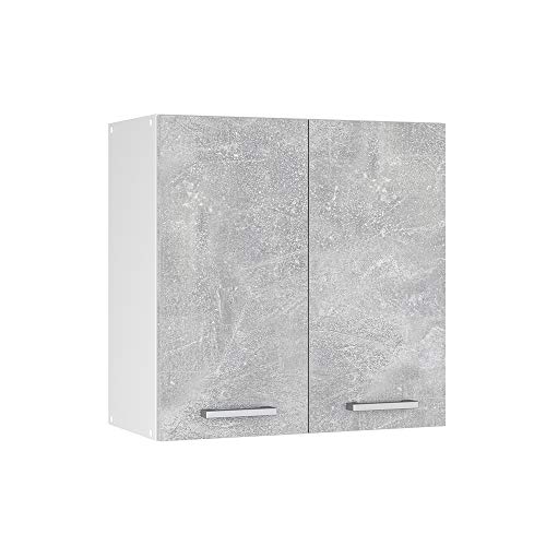 Vicco Hängeschrank R-Line, Beton/Weiß, 60 cm mit Türen von Vicco