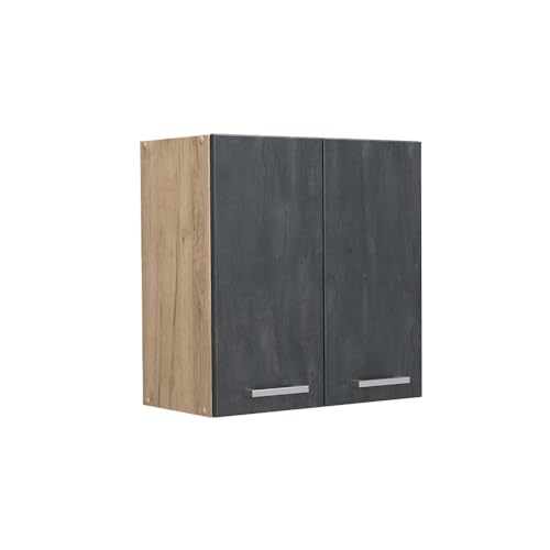 Vicco Hängeschrank R-Line, hängender Küchenschrank, Schwarz Beton/Goldkraft Eiche, 60 cm Vicco Hängeschrank R-Line, hängender Küchenschrank, Schwarz Beton/Goldkraft Eiche, 60 cm von Vicco