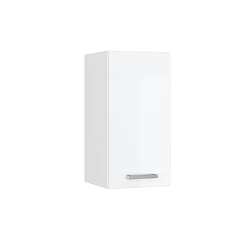 Vicco Hängeschrank R-Line, Wandhängeschrank, Weiß Hochglanz/Weiß, 30 cm mit Tür von Vicco