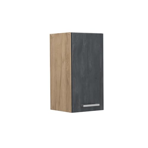 Vicco Hängeschrank R-Line, hängender Küchenschrank, Schwarz Beton/Goldkraft Eiche, 30 cm Vicco Hängeschrank R-Line, hängender Küchenschrank, Schwarz Beton/Goldkraft Eiche, 30 cm von Vicco
