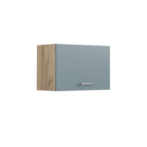 Vicco Hängeschrank R-Line, Blau-Grau/Goldkraft Eiche, 60 cm Flach von Vicco