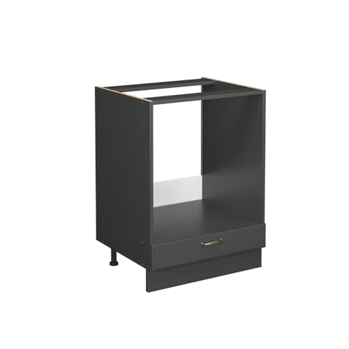 Vicco Herdumbauschrank Fame-Line, Anthrazit-Gold Landhaus, 60 cm ohne Arbeitsplatte von Vicco