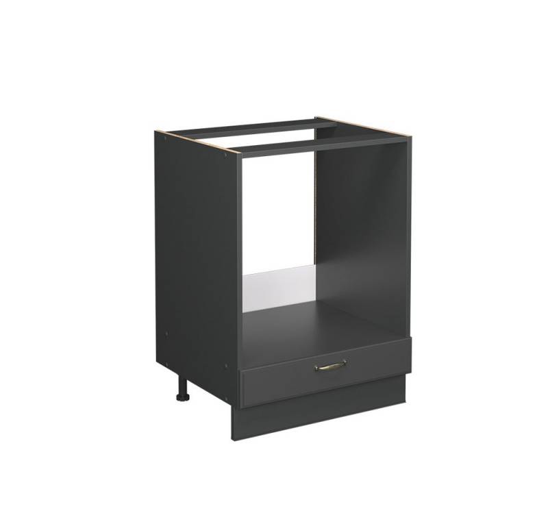 Vicco Herdumbauschrank Fame-Line, Anthrazit-Gold Landhaus/Anthrazit, 60 cm, AP Anthrazit von Vicco